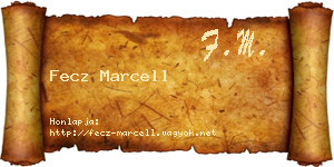 Fecz Marcell névjegykártya